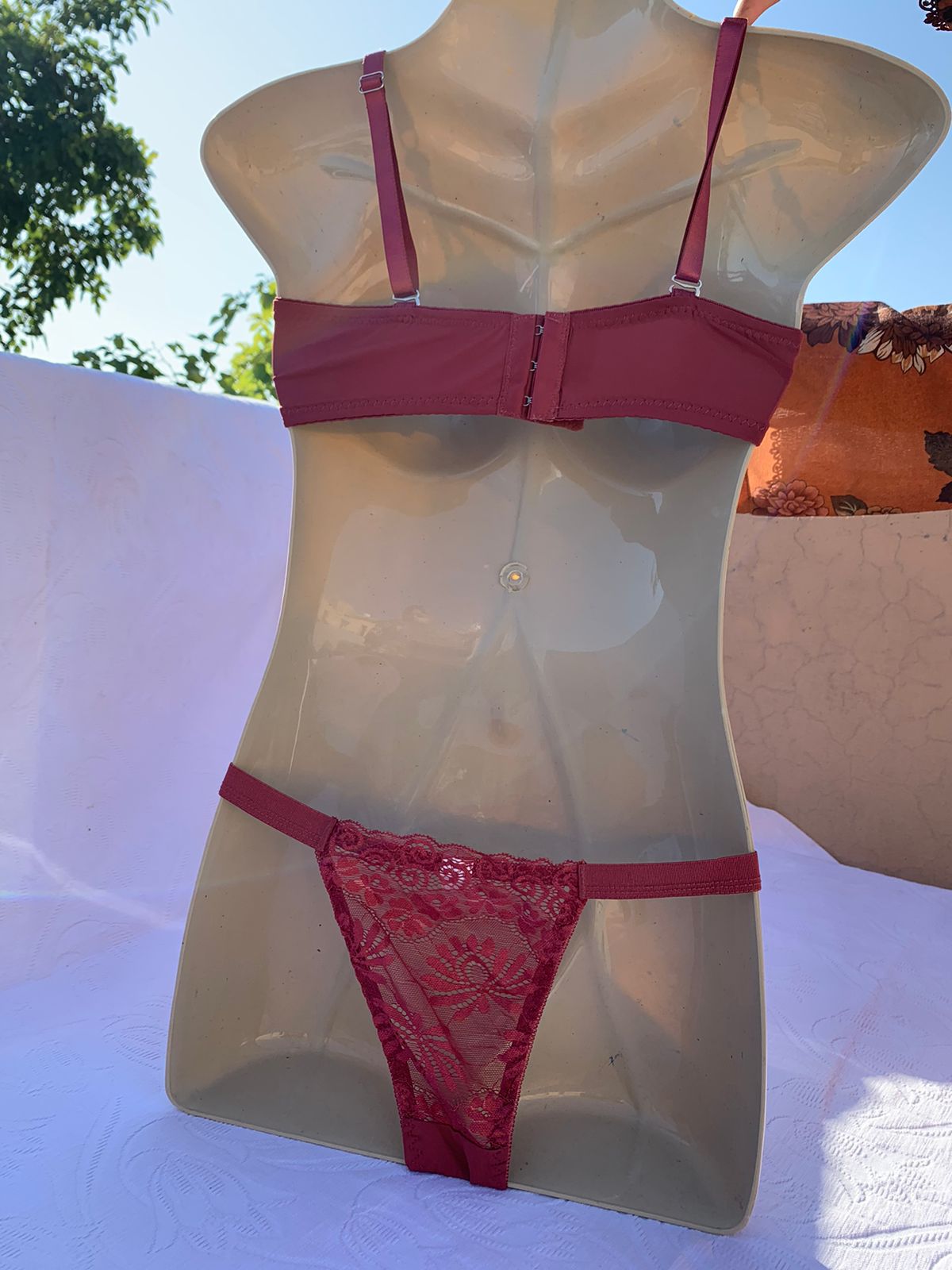 Bridal Lingerie Set – Maroon Padded Bra & Panty | Elegant Bridal Underwear+ FREE GIFT