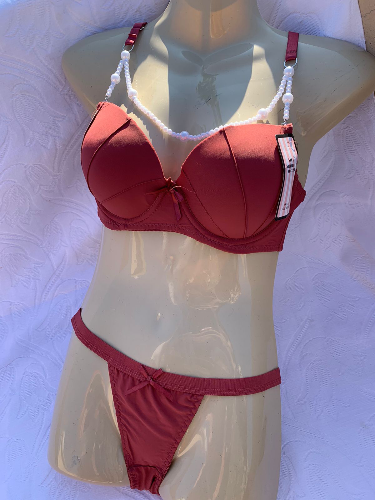 Bridal Lingerie Set – Maroon Padded Bra & Panty | Elegant Bridal Underwear+ FREE GIFT