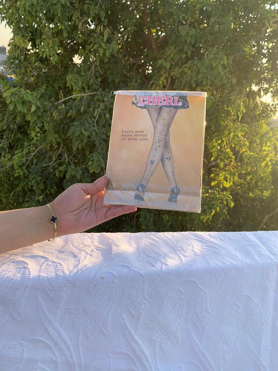 CHERI Rhinestone Pantyhose – Stylish Sheer Tights with Sparkle + Free Gift