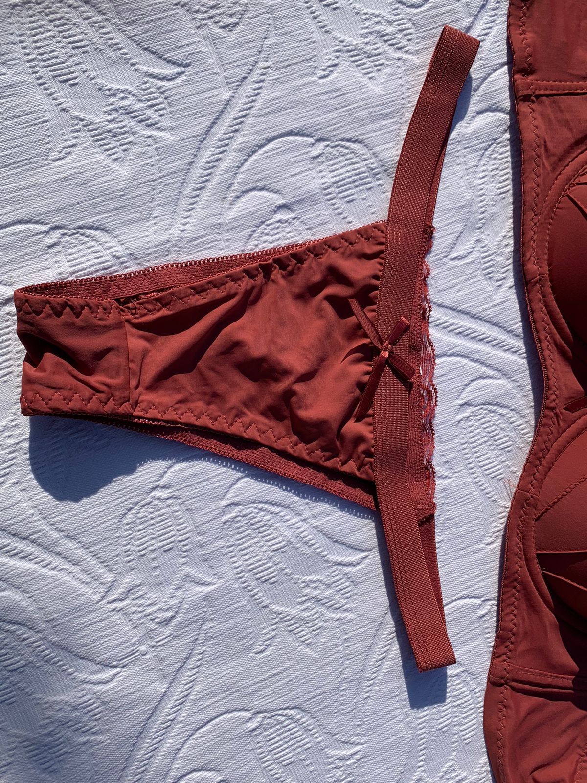 Bridal Lingerie Set – Maroon Padded Bra & Panty | Elegant Bridal Underwear+ FREE GIFT