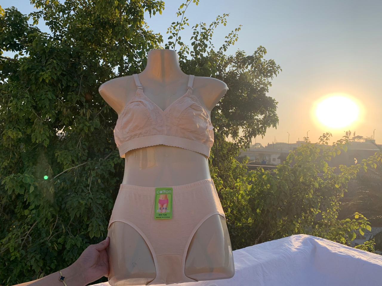 Embroidered Soft-Cup Bra – Non-Padded, Comfortable Daily Wear (Skin) + Free Gift