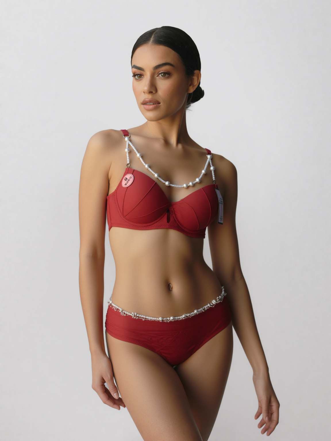 Bridal Lingerie Set – Maroon Padded Bra & Panty | Elegant Bridal Underwear+ FREE GIFT