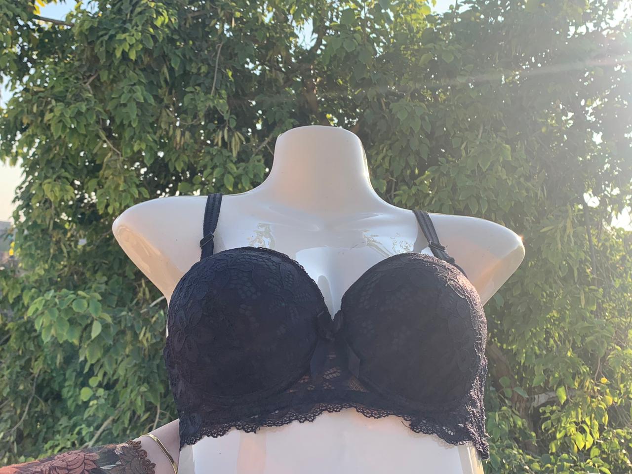 Imported Lace Padded Bra – Dusty Rose Nude , Yellow & Black (Premium Quality)+ FREE GIFT