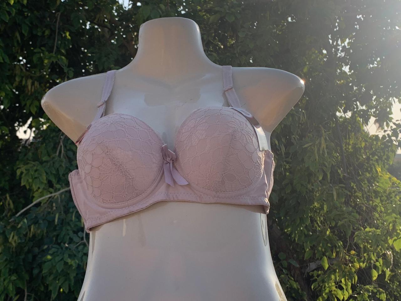 Imported Lace Padded Bra – Dusty Rose Nude , Yellow & Black (Premium Quality)+ FREE GIFT