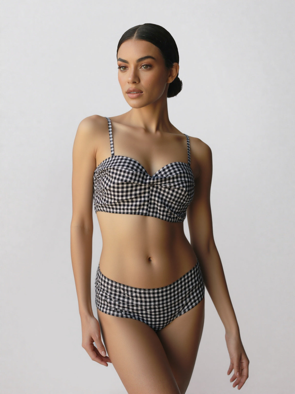 Imported Black & White Check Pattern Bra – Soft Padded Stylish Casual Bra+ FREE GIFT