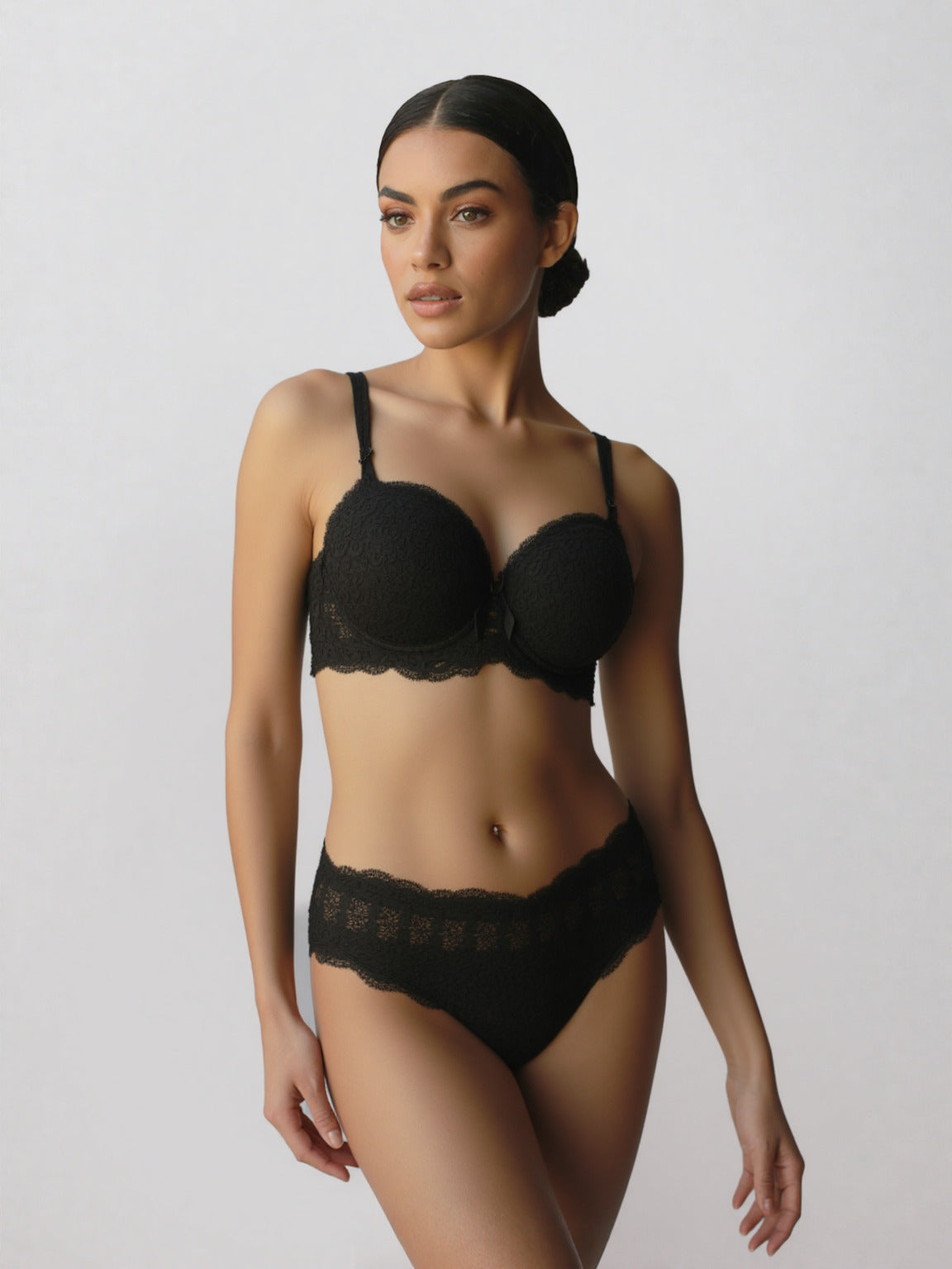 Imported Lace Padded Bra – Dusty Rose Nude , Yellow & Black (Premium Quality)+ FREE GIFT